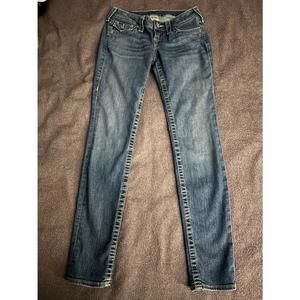 True Religion Sz 26 Straight Leg Dark Wash Jeans